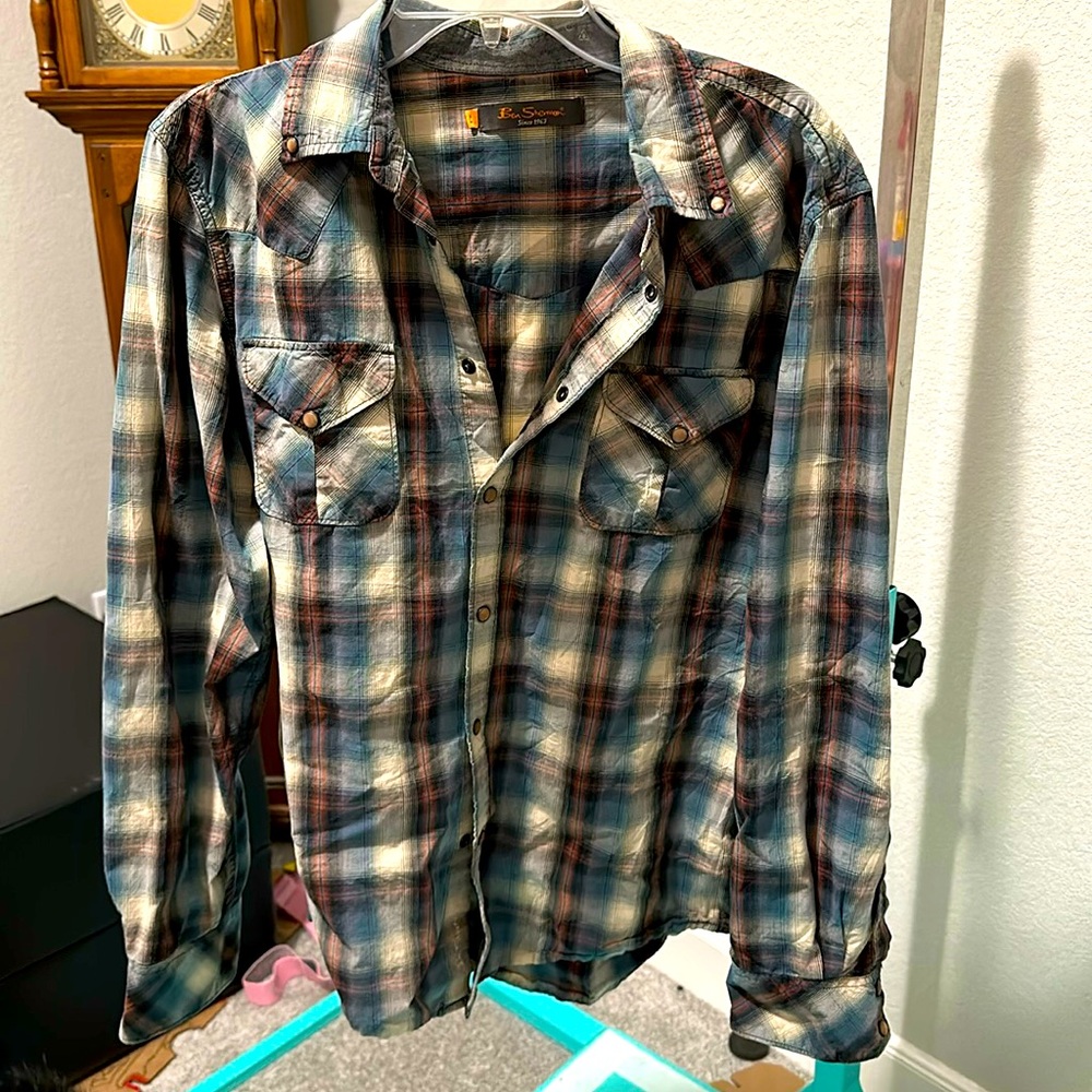 Ben Sherman XL plaid long sleeve shirt